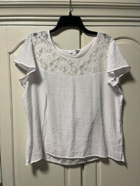 Counterparts  Short sleeves Top White Size L Excellent Conditions